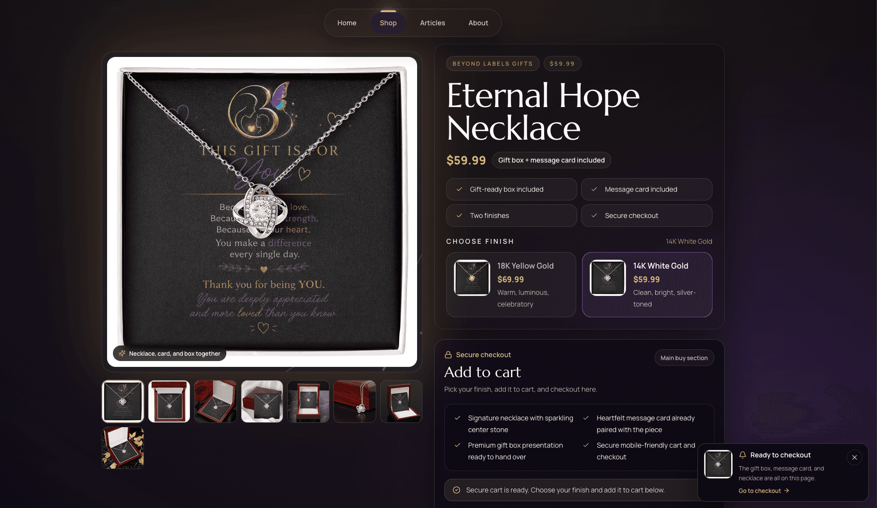 Beyond Labels Gifts ecommerce website built by Stackmode Network
