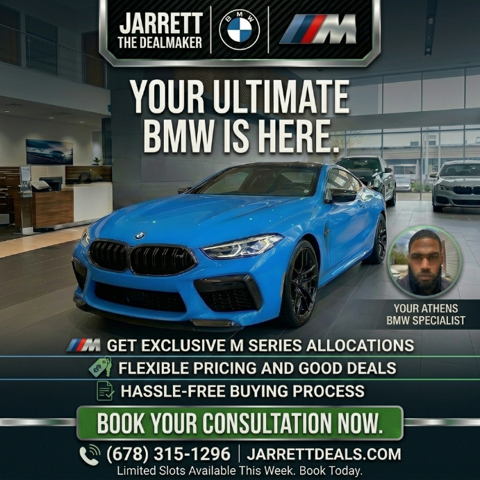 Jarrett The Dealmaker BMW ad designed by Stackmode