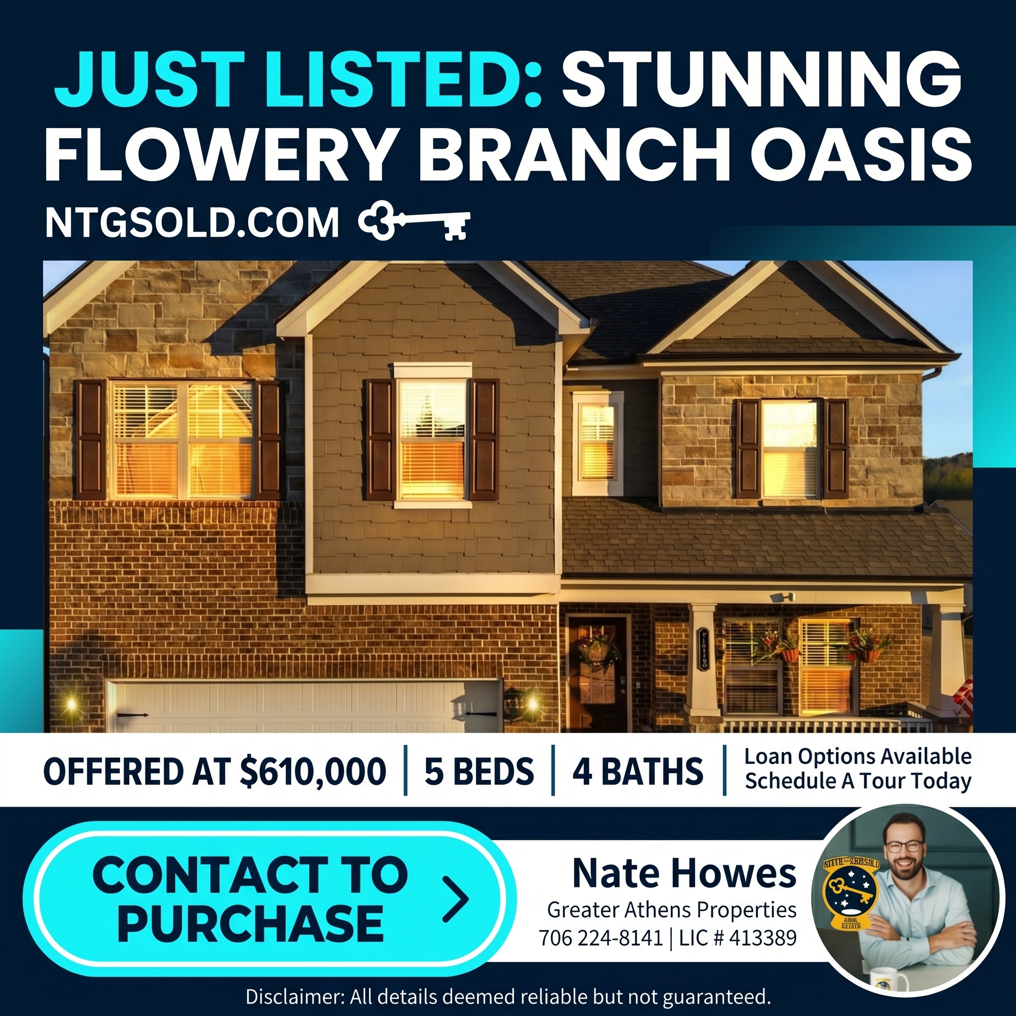 Nate Howes real estate ad designed by Stackmode