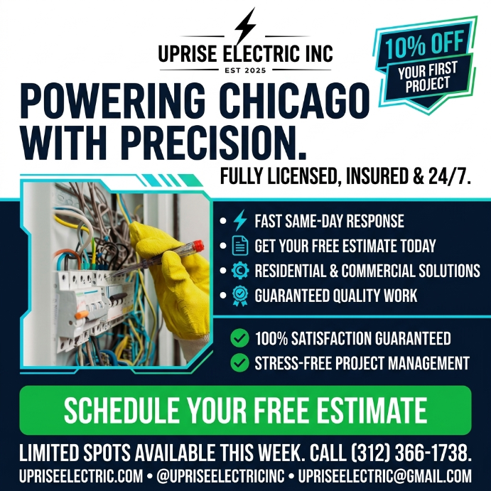 Uprise Electric estimate ad designed by Stackmode