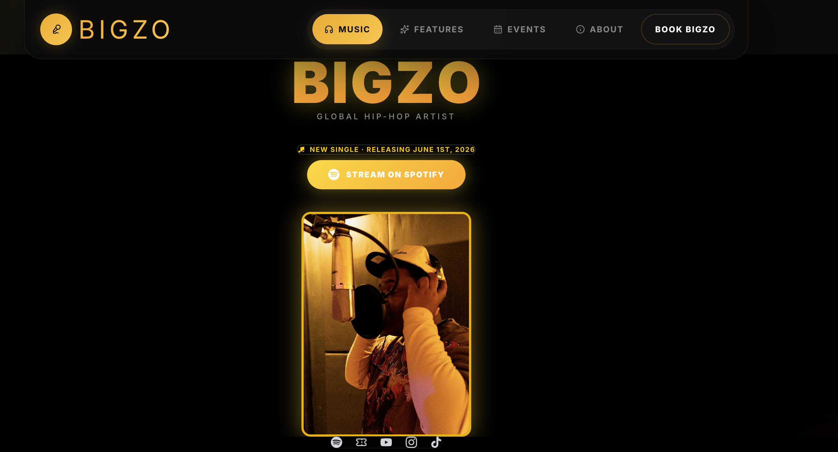 BigZo artist website preview by Stackmode
